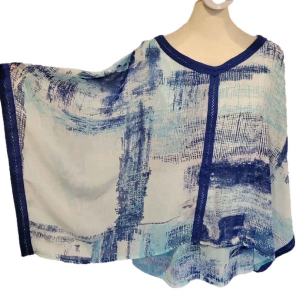 EASY wear By Chicos Flowy Short Sleeve Top Size M (1)